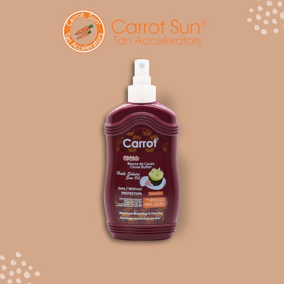Carrot Sun Tan Accelerator Cocoa Butter Oil with and L-Tyrosine - Picture 1 of 6